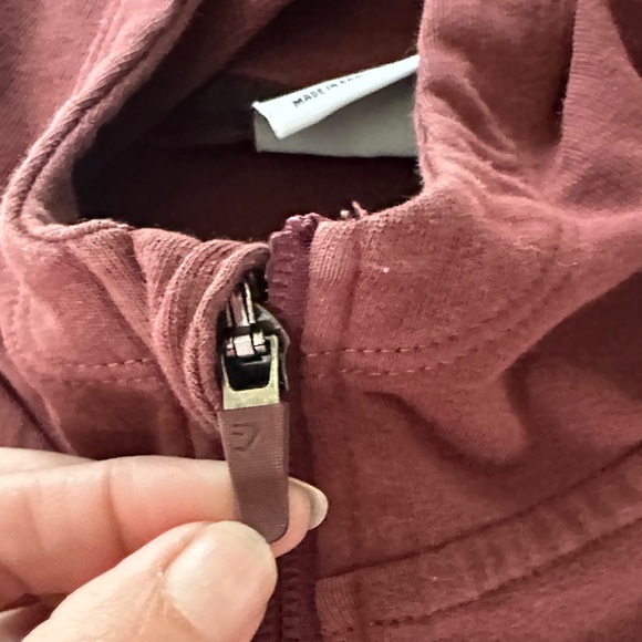 Gymshark Maroon Zip-Up cropped Hoodie size small - Picture 4 of 7